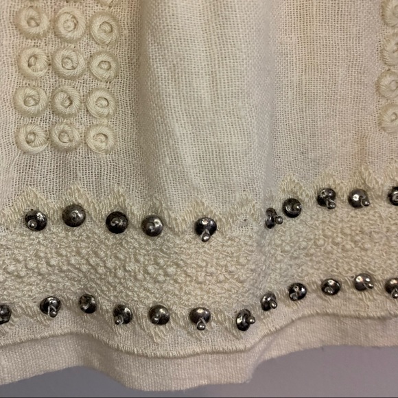 Isabel Marant Étoile Ecru Cotton Alea Embroidered Studded Mini Skirt, 44 - Picture 10 of 16